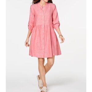 Pink Button-Up Women's Dress